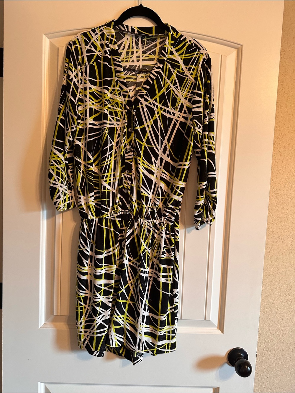 SNO SKINS Black, White & Lime Abstract Print Women’s Jumpsuit
